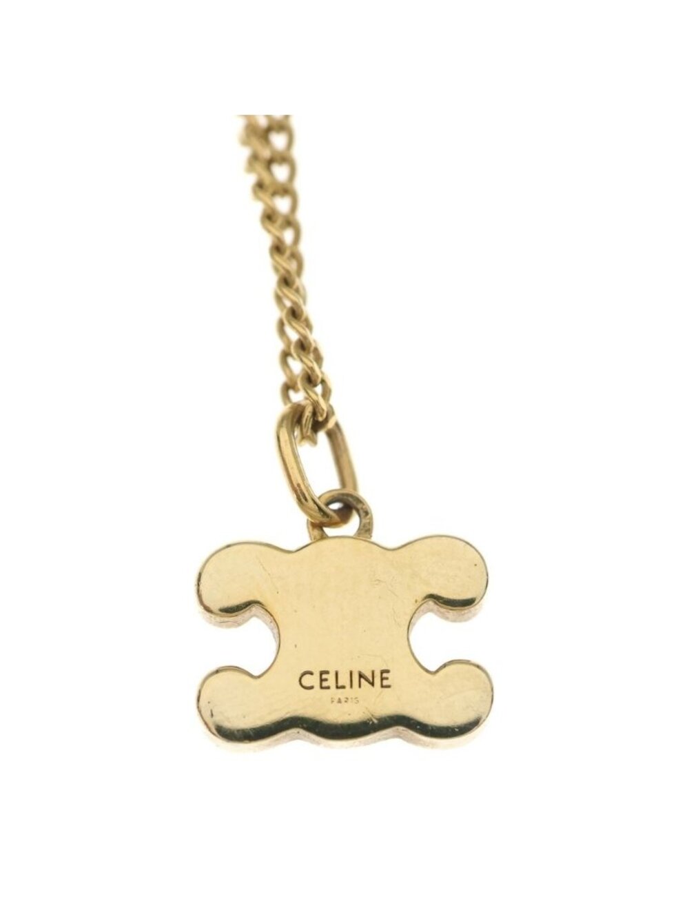 Celine Triomphe Rhinestone Pendant Chain Gold - Picture 3 of 6